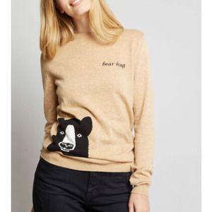 Modcloth Sugar Hill Tan Bear Sweater Brighton